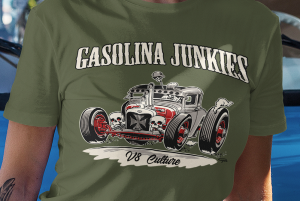 Gasolina Junkies  Shirt - Ratrod Detail